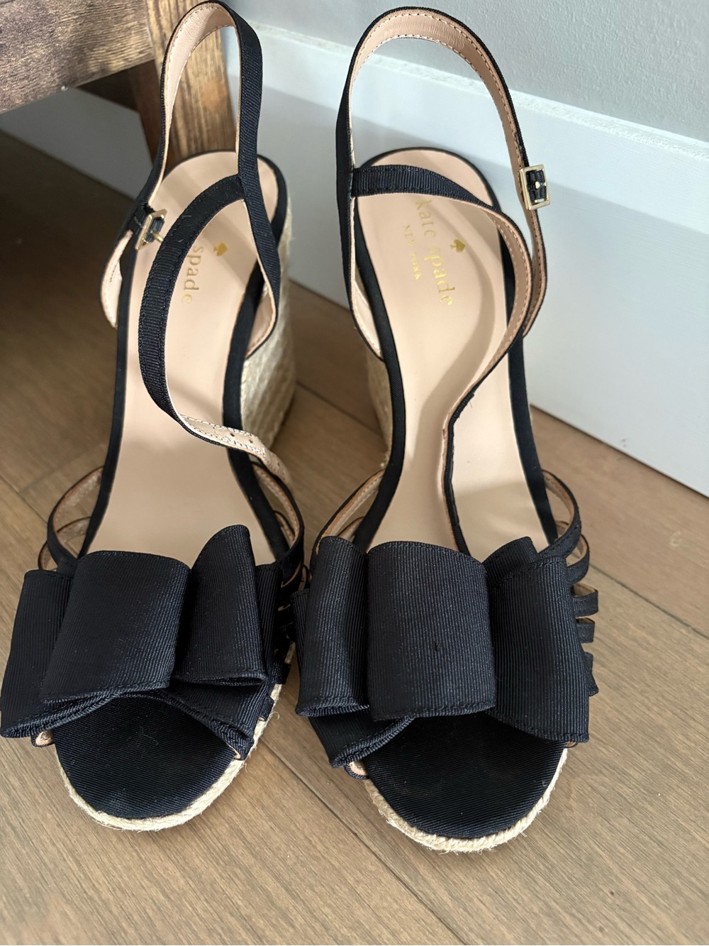 kate spade Black Bow Wedge Sandals - Picture 3 of 6